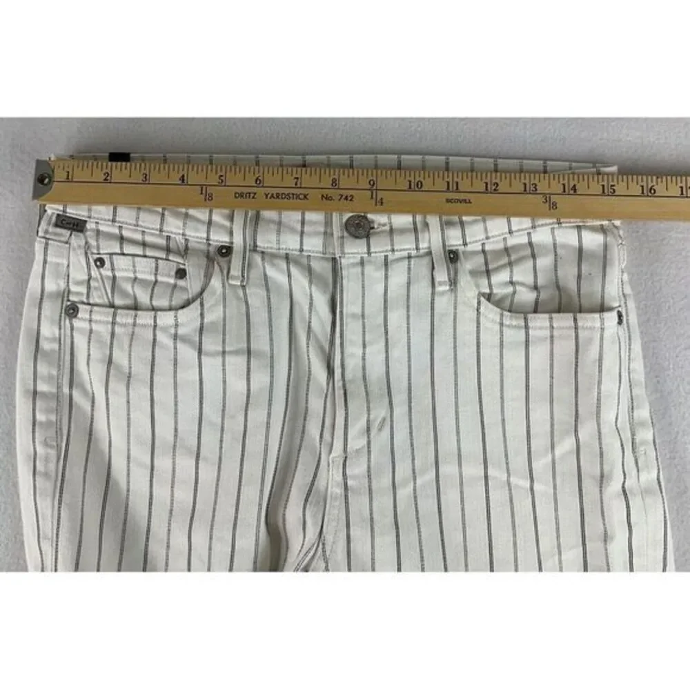 Citizens‎ of Humanity Rocket Crop High Rise Skinny Jean Womens 29 White Striped